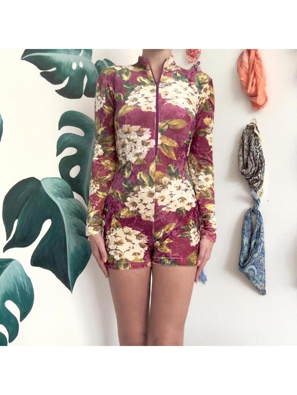Vintage Betsey Johnson Velvet Romper